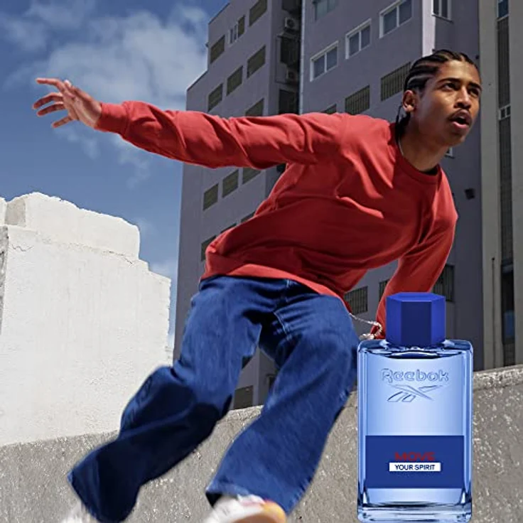 Reebok Move Your Spirit Eau de Toilette 100ml Herrenduft, Dunkelblau und Frisch, Bernstein und Patchouli, Vegan, für aktive Männer – Bild 5