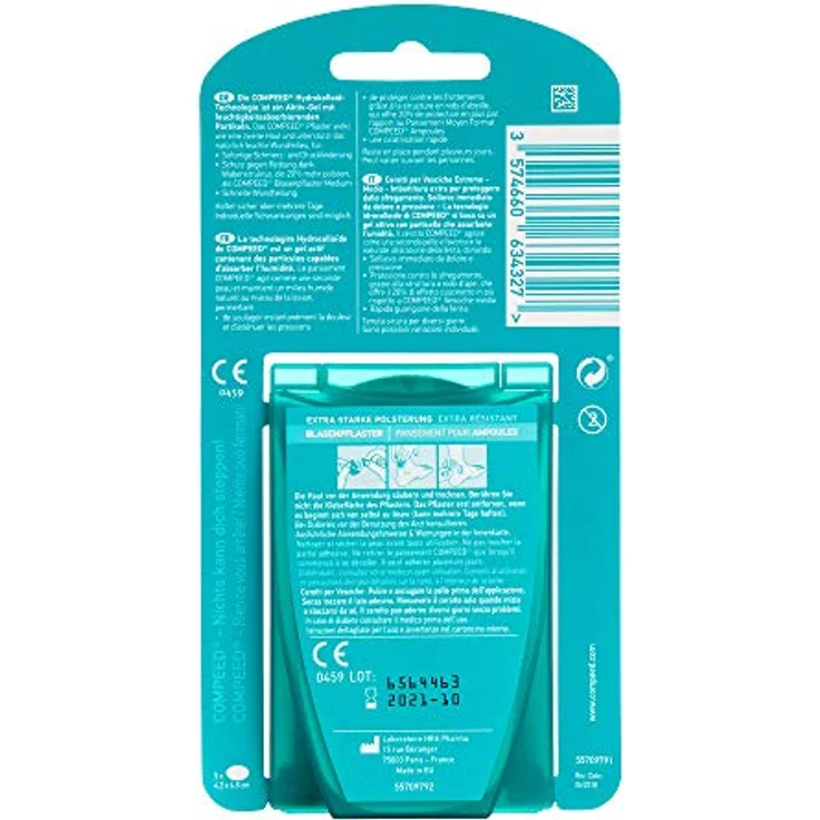 Compeed Blasenpflaster Sport für die Ferse, Hydrokolloid-Pflaster für extra starken Schutz bei Blasen an den Fersen, 5er Pack – Bild 2
