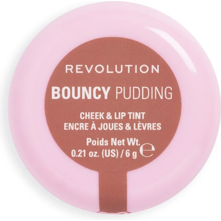 Revolution Bouncy Pudding Lip & Cheek Blush, 6 g, HAZY NUDE - Vielseitiges Rouge für natürliche Akzente
