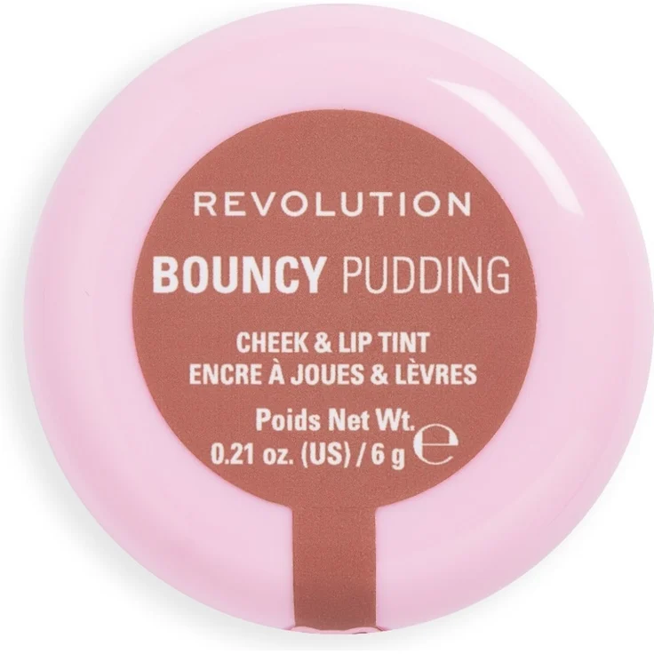 Revolution Bouncy Pudding Lip & Cheek Blush, 6 g, HAZY NUDE - Vielseitiges Rouge für natürliche Akzente