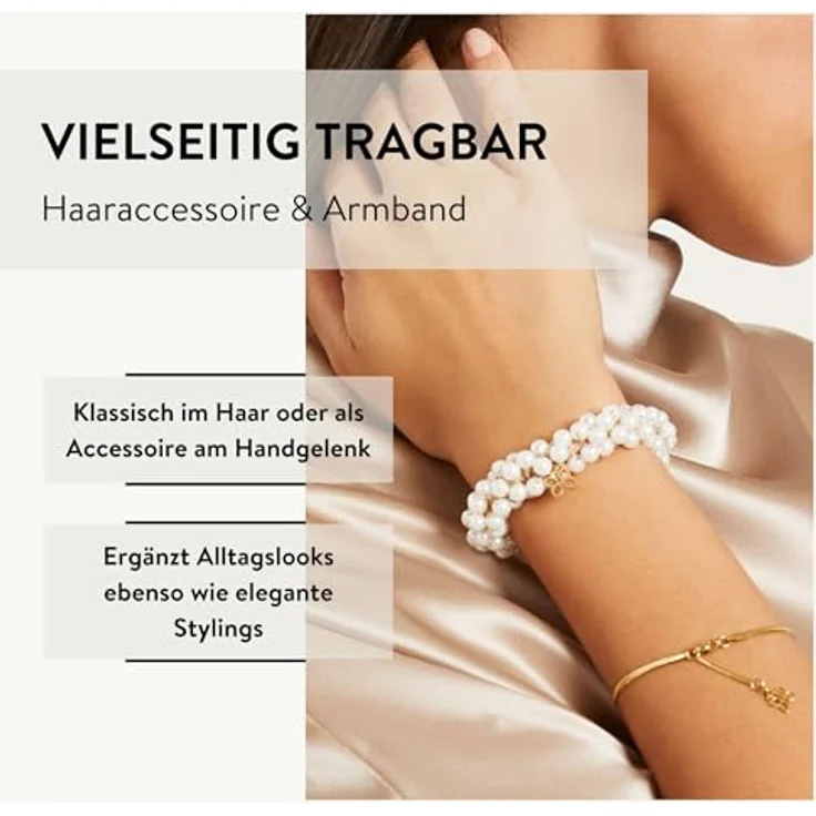 PARSA BEAUTY Haargummi mit Perle, Elegantes Accessoire für besondere Anlässe, 1 Stück – Bild 5