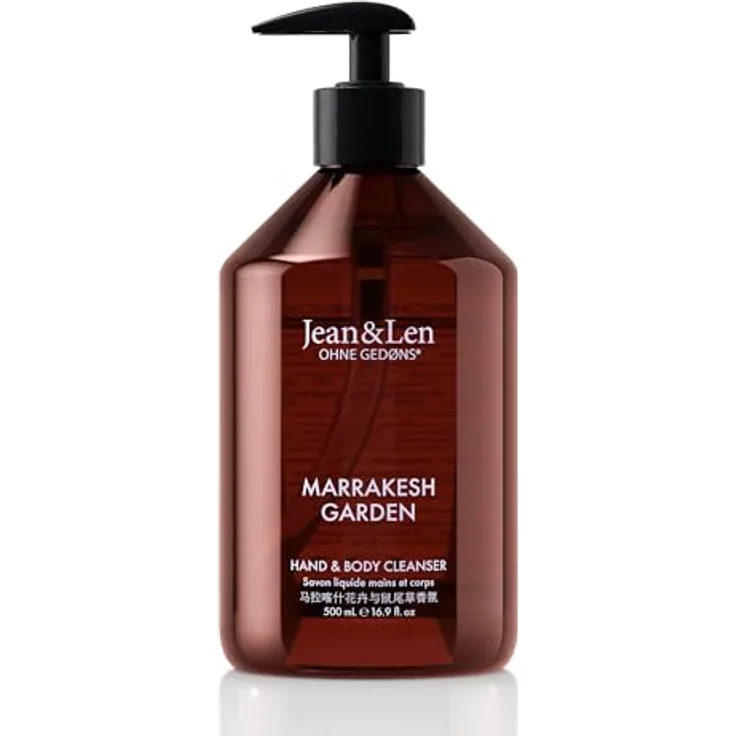 Jean & Len Hand & Body Cleanser Marrakech Garden, vegane Flüssigseife für Körper & Hände, eleganter Duft, 500 ml