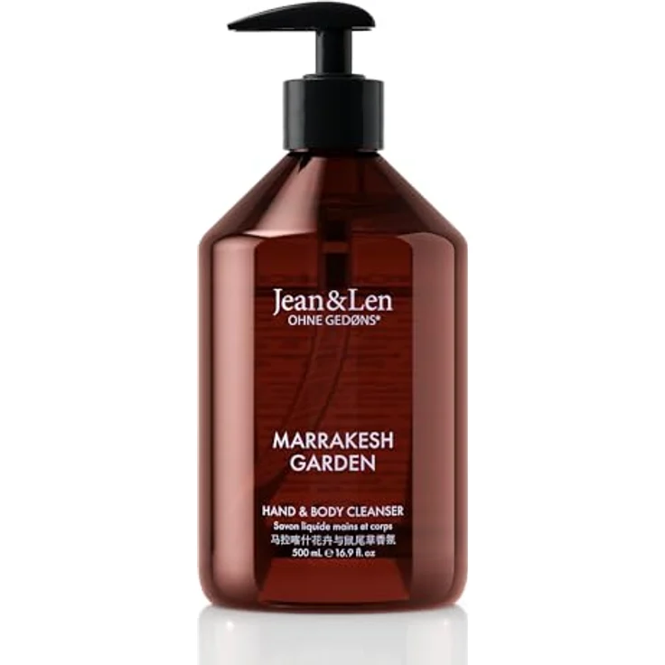 Jean & Len Hand & Body Cleanser Marrakech Garden, vegane Flüssigseife für Körper & Hände, eleganter Duft, 500 ml – Bild 1