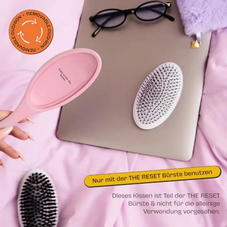 Olivia Garden Club THE RESET CUSHION Wet & Curly Detangling Cushion, Pink, ideales Entwirren für nasses und trockenes Haar mit flexiblen Nylonborsten – Bild 2