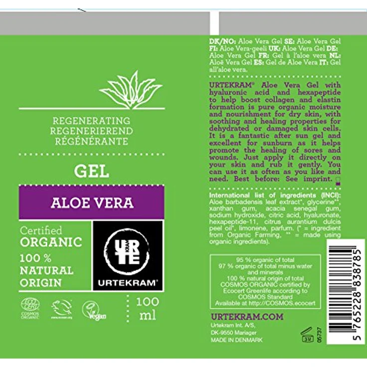 Urtekram Aloe Vera Gel Bio, regenerierend, 100 ml – Bild 4