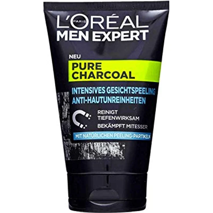 L'Oréal Men Expert Gesichtspflege Pure Charcoal Anti-Hautunreinheiten Gesichtspeeling 100 ml – Bild 2
