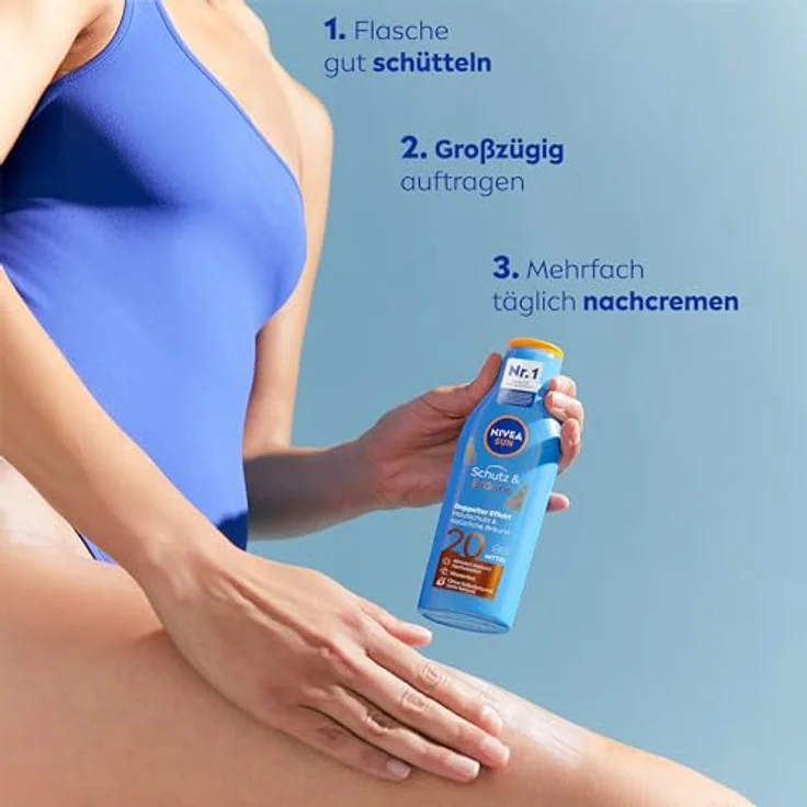 NIVEA SUN Schutz & Bräune SPF 20 Sonnenlotion 200 ml – Bild 4