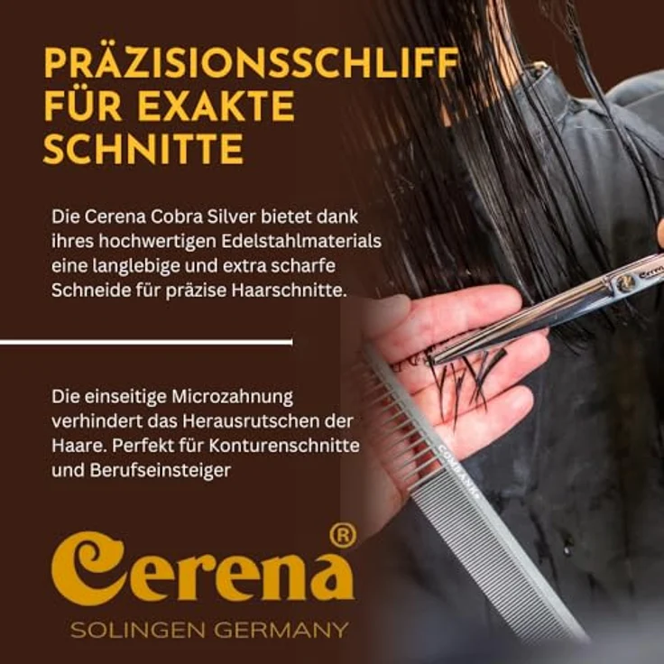 Cerena Cobra 5,5 Zoll Schere, aus rostfreiem Edelstahl, silber – Bild 6