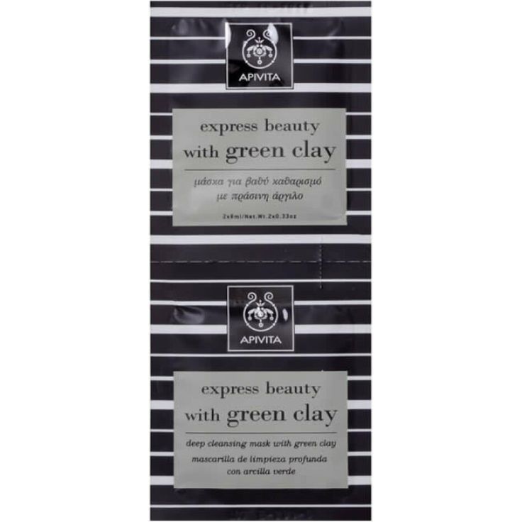 Apivita Beauty Express Deep Cleansing Face Mask With Green Clay 2x8ml mit pflegender Wirkung