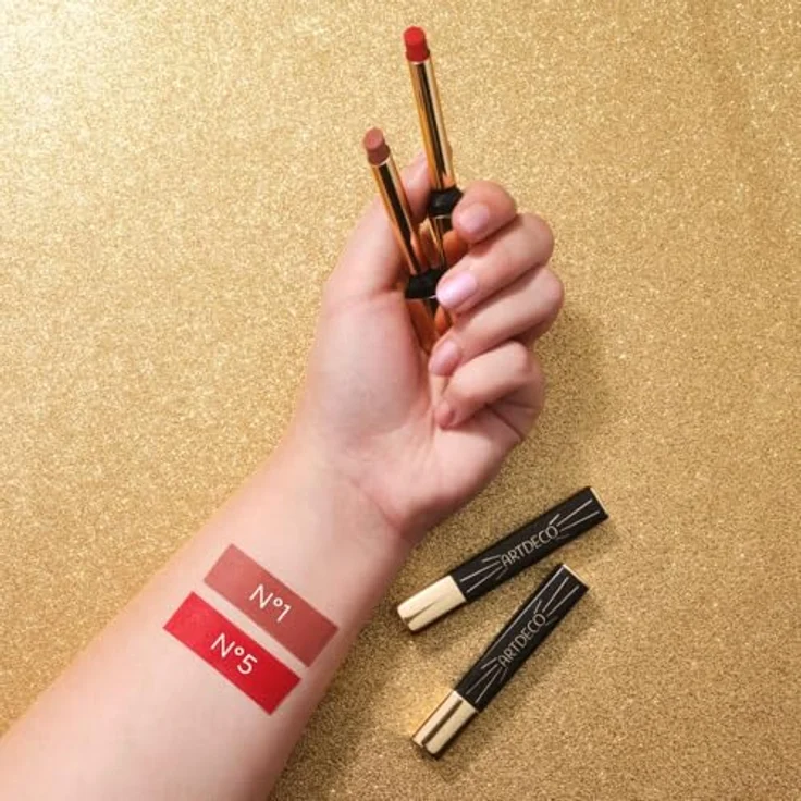 Artdeco Lip Rouge Stylo - Soft-matte Lippenfarbe, langanhaltend und präziser Auftrag - 1 x 0,8 g, klassisches Schwarz-Gold – Bild 5