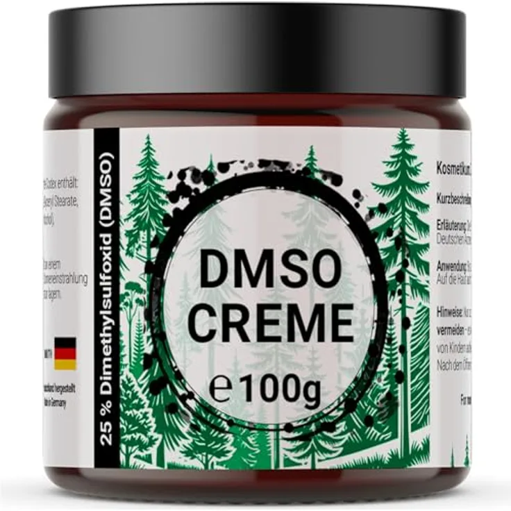 BMUT 1x 100g DMSO Creme, 25% Dimethylsulfoxid 99,9% Reinheit, Ph. Eur. in Basicreme – DAC, hocheffektiv im Glastiegel