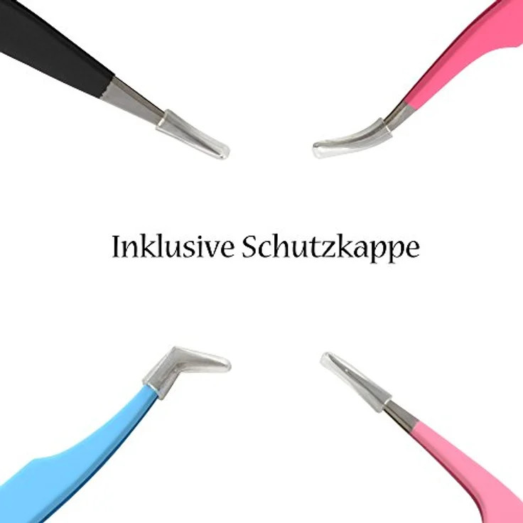 K-Pro Pinzetten Set für Wimpernverlängerung, falsche Wimpern & Kosmetik, im Etui – Bild 2
