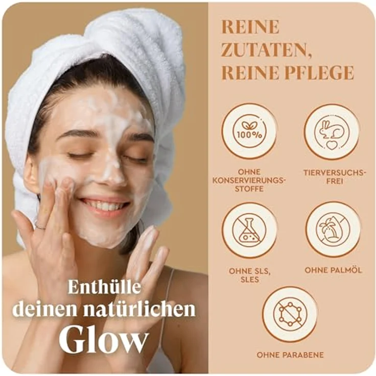 lubiu Kurkuma Seife Stück 100g - Antibakterielle Gesichtsseife gegen Pickel, natürliche Pflege für ebenmäßigen Hautton und strahlende Haut – Bild 5