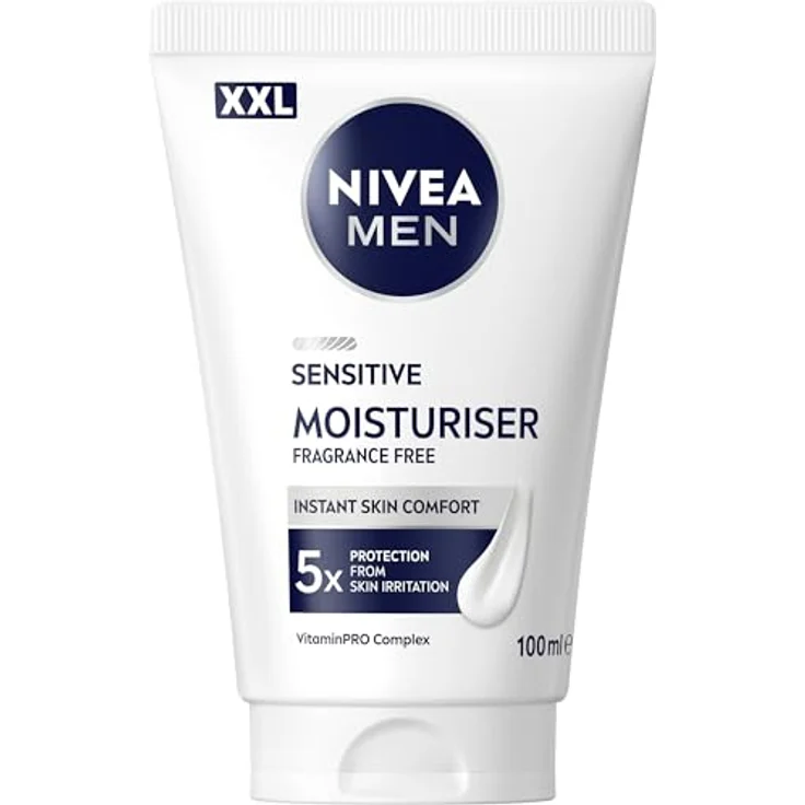 NIVEA MEN Sensitive Moisturiser, 24h Feuchtigkeitscreme für empfindliche Männerhaut, alkoholfrei, 100 ml – Bild 1