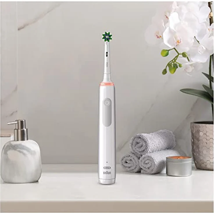 Oral-B Pro 3 3000 Sensitive Clean weiß visuelle Andruckkontrolle, 3 Reinigungsprogramme, Timer + Reiseetui – Bild 10