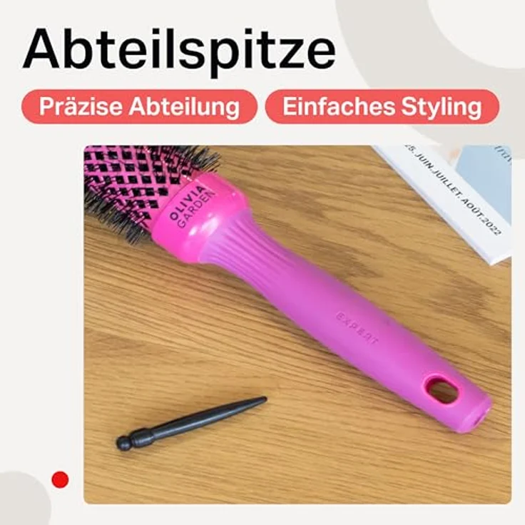 Olivia Garden Expert Blowout Shine – Pink - 35 - Runde, antistatische Keramikbürste für glänzende und frizzfreie Blowouts – Bild 5