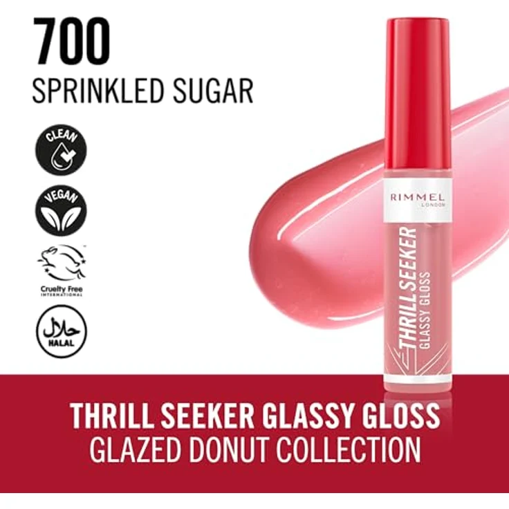 Rimmel London THRILL SEEKER Lipgloss, 6 ml, mit Hyaluronsäure und Antioxidantien, glänzender Finish, duftet nach Kokoswasser und Ananas – Bild 4