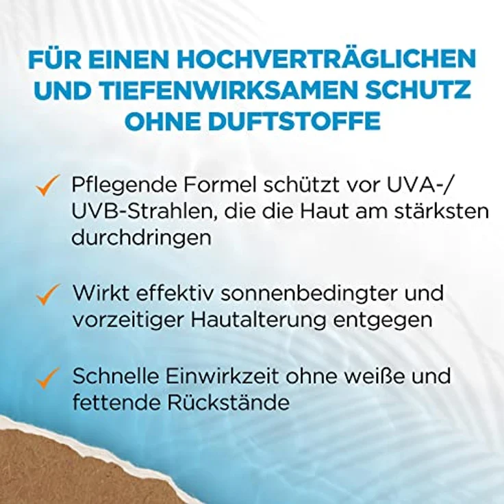 Garnier Sonnenschutzmilch mit LSF 50+, Sehr leichte und rückstandslose Sonnencreme für helle und empfindliche Haut, Ambre Solaire Sensitive expert+, 1 x 175 ml – Bild 3