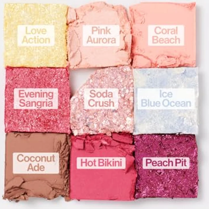Unleashia Glitterpedia Eye Palette, Lidschattenpalette Farbton No.7 All of Peach Ade, 6.2 g mit intensiver Pigmentierung und Glitzereffekt – Bild 5