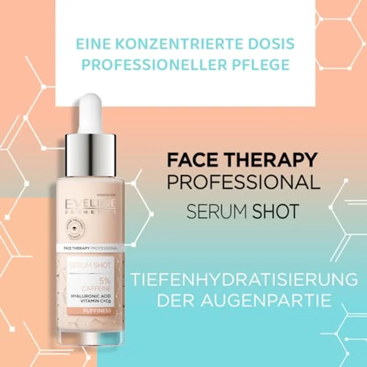 Eveline Cosmetics Serum Shot 5% Caffeine, Augenserum zur Erfrischung der Augenpartie, 30 ml, feuchtigkeitsspendend und regenerierend – Bild 2