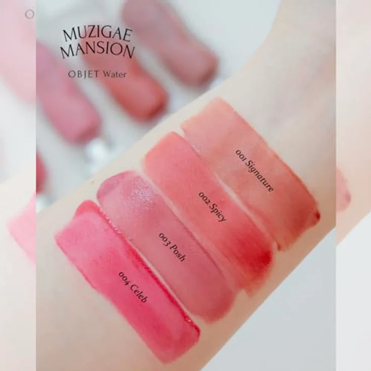 MUZIGAE MANSION Objet Water Matter, feuchtigkeitsspendender flüssiger Lippenstift, Farbton 004 Celeb, 5,8 ml – Bild 9
