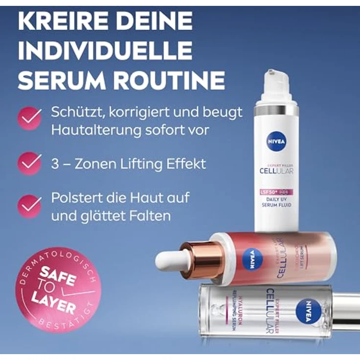 Nivea CELLULAR Expert Filler, Hyaluron Anti-Falten-Serum 15 ml mit feuchtigkeitsspendendem Effekt – Bild 10