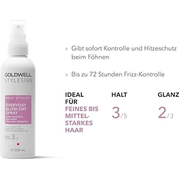 Goldwell Stylesign Heat Styling Everyday Blow-Dry Spray 200 ml, Hitzeschutz-Spray – Bild 3