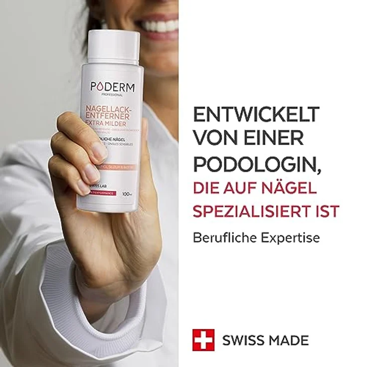 PODERM Poderm Prof Dissolvant Fl 100 ml, Acetonfreier Nagellackentferner mit Teebaum, Silizium und Biotin für empfindliche Nägel – Bild 4