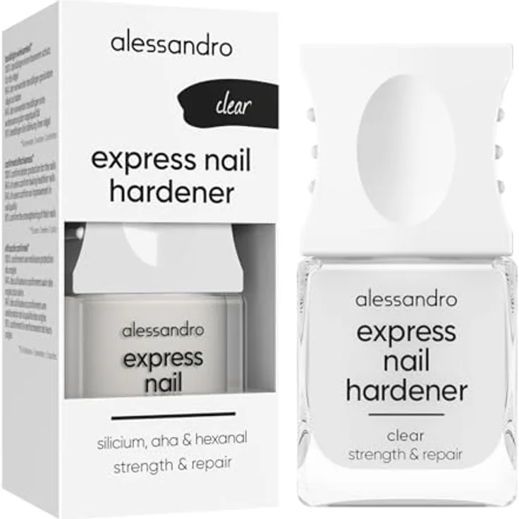 Alessandro Express Nail Hardener, Nagelhärter für Damen mit Eisen- und Calcium-Komplex, 10 ml, transparent