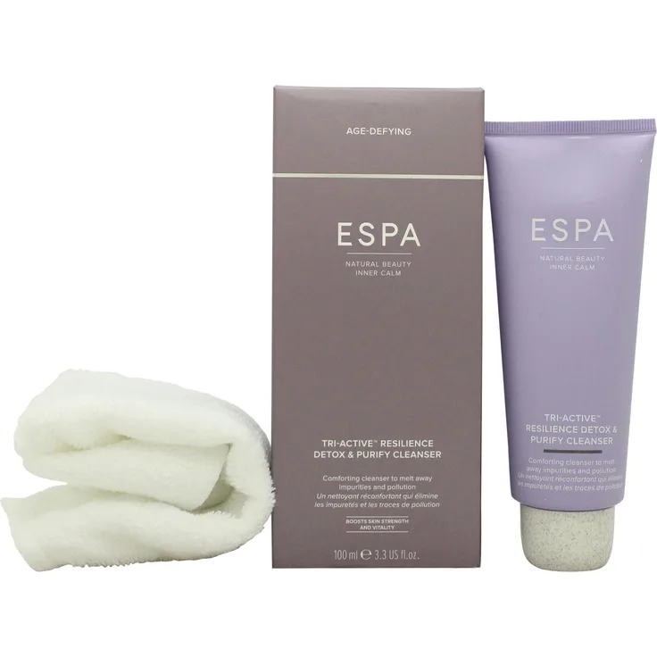 Espa Tri-Active Resilience Detox & Purify Cleanser, 100ml Reinigungsmilch für alle Hauttypen, revitalisierende Reinigungskräfte