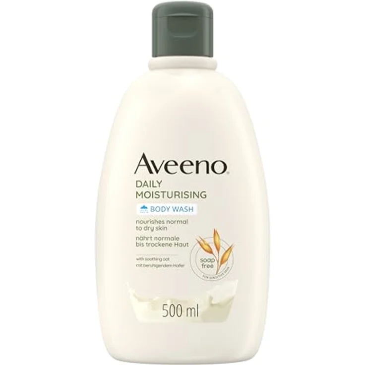 Aveeno Daily Moisturising veganes Duschgel mit beruhigendem Hafer, 500 ml für normale bis trockene, empfindliche Haut – Bild 1
