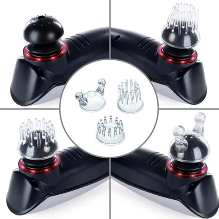 smartEC Witali elektrisches Handmassagegerät, inkl. 3 Wechselmassageaufsätzen, ergonomisch und kabelgebunden, 15 W Leistung – Bild 2