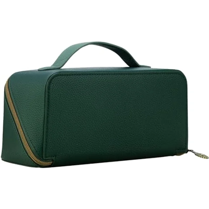 Pip Studio Cyrille Kosmetiktasche, Beauty Case aus veganen Materialien mit 2 Fächern und 5 Taschen, grün – Bild 2