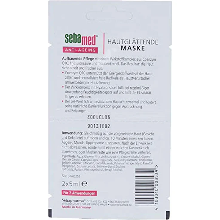 sebamed ANTI AGEING Hautglättende Maske 10 ml mit reinigender Wirkung – Bild 2