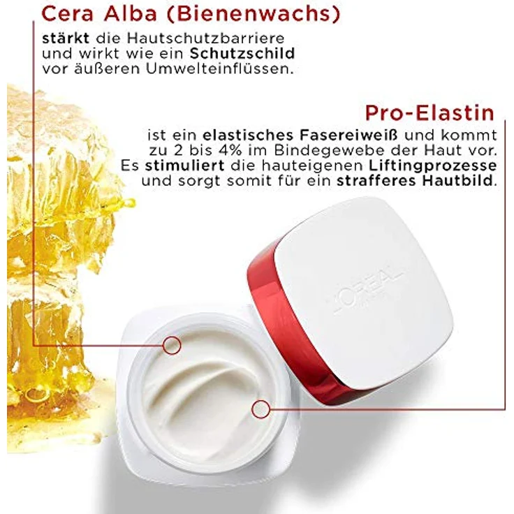 L'Oréal Paris Revitalift Anti-Aging Nachtcreme, Pro-Elastin und Aprikosenkernöl, 50 ml – Bild 2