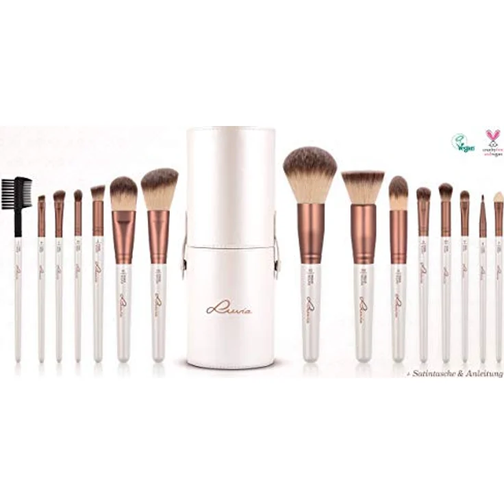 Luvia Cosmetics Kosmetikpinsel-Set Prime Vegan, 15 tlg., vegan Make-up Accessoires Set, Dekorative Kosmetik Make-up Accessoires – Bild 3