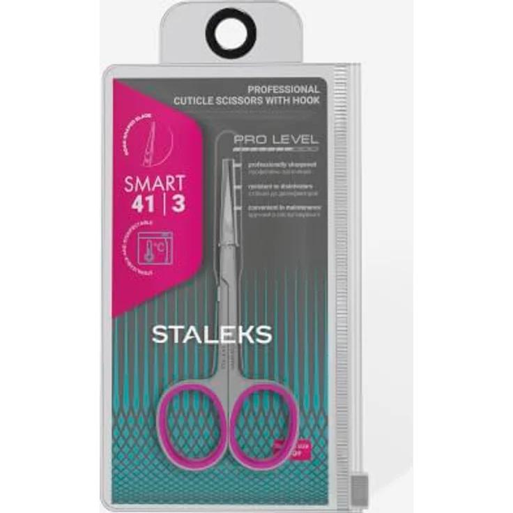 STALEKS PRO Smart 41/3, Nagelhautschere mit Haken aus Edelstahl, ergonomische Griffe, steriliserbar, 5 St. – Bild 2