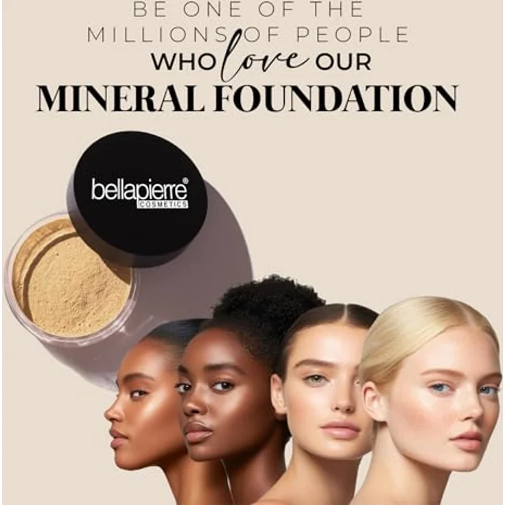 bellapierre Mineral Foundation SPF 15, Lose Pudergrundierung, Veganes & tierversuchsfreies Make-up, Hypoallergen, Mattes Finish, Öl- & Talkfreies, 9g - Biscotti – Bild 2