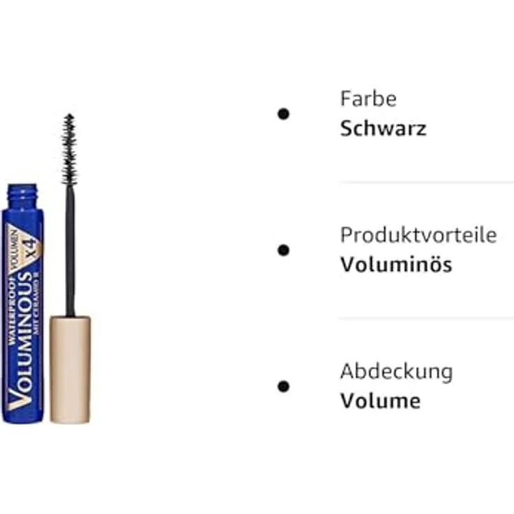 L'Oréal Paris Waterproof Voluminous Wimperntusche X4 Black 7,5 g – Bild 4