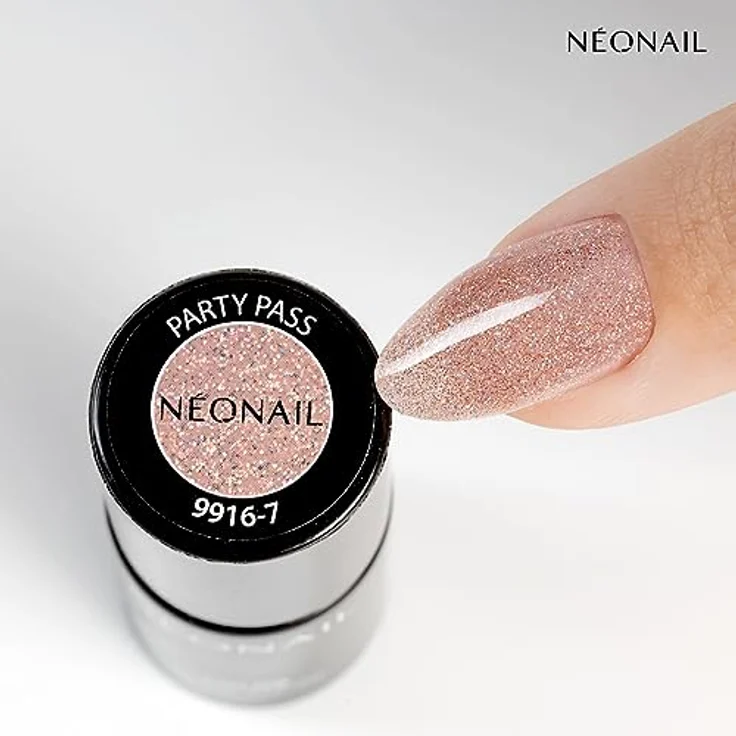 NÉONAIL UV Nagellack 7,2 ml Rosa Party Pass, stark pigmentierter Glitter Gel Lack mit 21 Tage Haltbarkeit – Bild 3