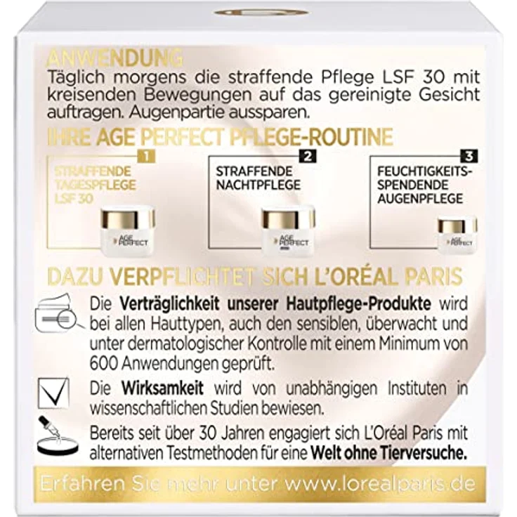 L'Oréal Paris Age Perfect Pro-Kollagen Tagespflege LSF 30, 50ml - Anti-Absackung & Anti-Altersflecken, Kollagen, Melanin-Block, Lichtschutzfaktor 30 – Bild 4