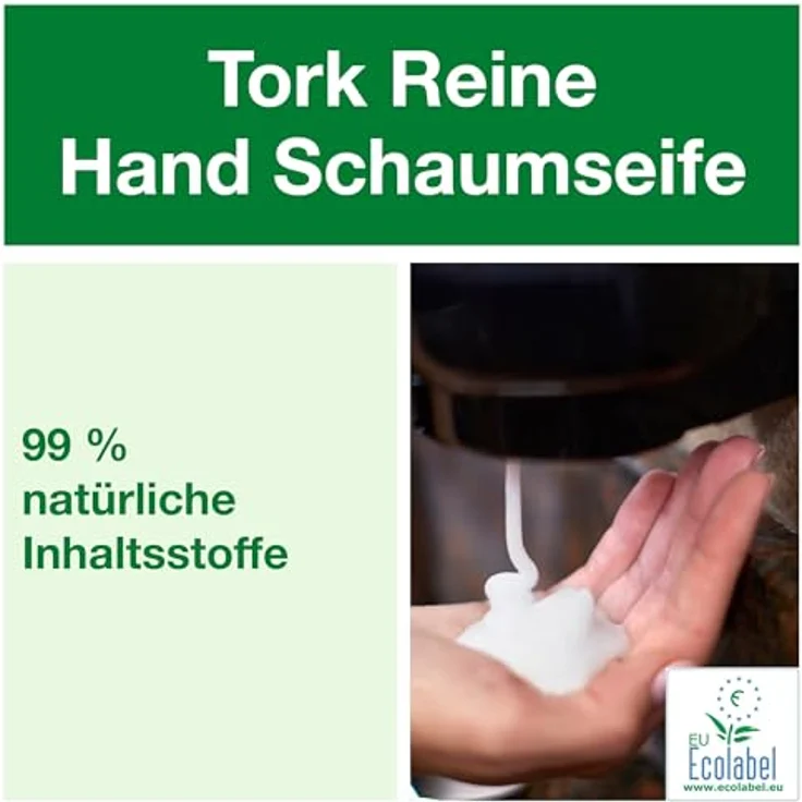 Tork Handschaumseife S4, transparente Flüssigseife, 1000 ml, parfümfrei, 99 % natürliche Inhaltsstoffe – Bild 6