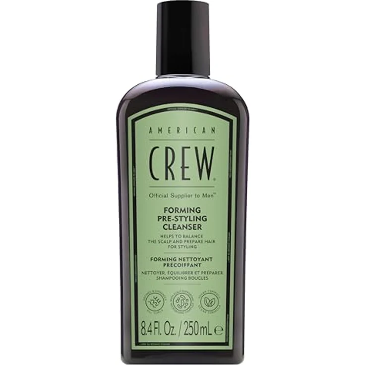 AMERICAN CREW Forming Pre-Styling Shampoo, 250 ml, lockenverstärkendes Haarshampoo für Männer, veganes Anti Frizz Shampoo für lockiges Haar, Pre-Haarstyling für definierte Locken, natürlicher Glanz – Bild 1