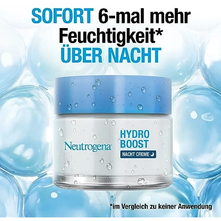 Neutrogena Hydro Boost Nachtcreme, intensiv feuchtigkeitsspendend mit 20% mehr Hyaluronsäure, 50ml – Bild 4