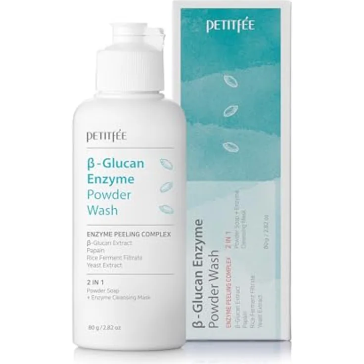 Petitfee Beta-Glucan Enzyme Powder Wash, enzymatisches Reinigungspulver mit antioxidativer Wirkung, 80 g