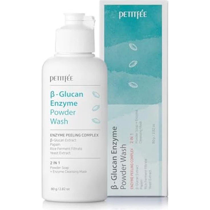 Petitfee Beta-Glucan Enzyme Powder Wash, enzymatisches Reinigungspulver mit antioxidativer Wirkung, 80 g – Bild 1