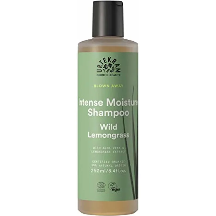 Urtekram Shampoo - Wild Lemongrass - Intense Moisture - 250 ml, Vegan, Biologisch, Natürlichen Ursprungs