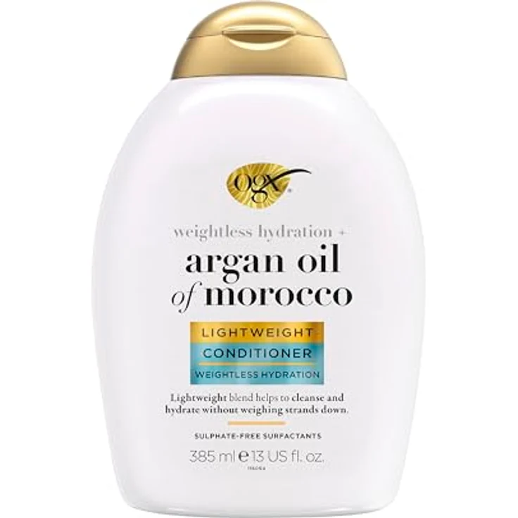 OGX Argan Oil of Morocco Lightweight Conditioner, feuchtigkeitsspendende Haarspülung mit Arganöl & Vitamin B5, für dünnes, feines & fettiges Haar, 385 ml – Bild 1