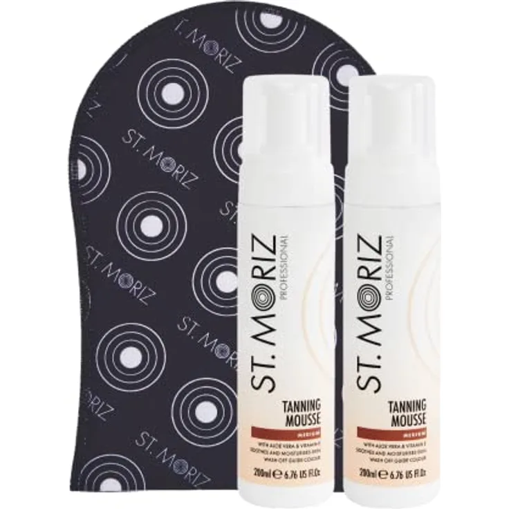 St. Moriz Selbstbräunungsmousse Medium 2 x 200 ml - 1 x St. Moriz Applikator