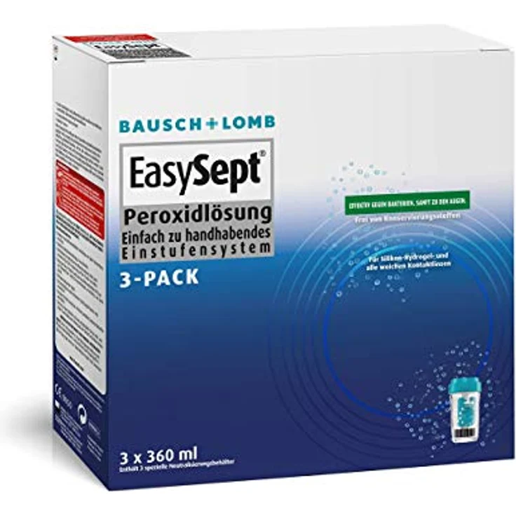 Bausch & Lomb EasySept 3-Pack Peroxid-System für weiche & harte Kontaktlinsen, inkl. 3 Aufbewahrungsbehälter – Bild 6